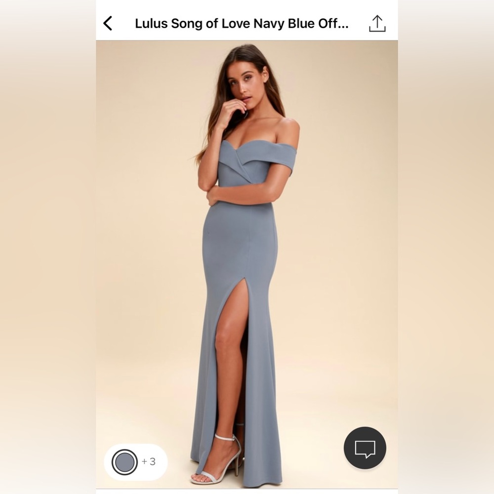 Lulus Blue Off The Shoulder Maxi Dress
